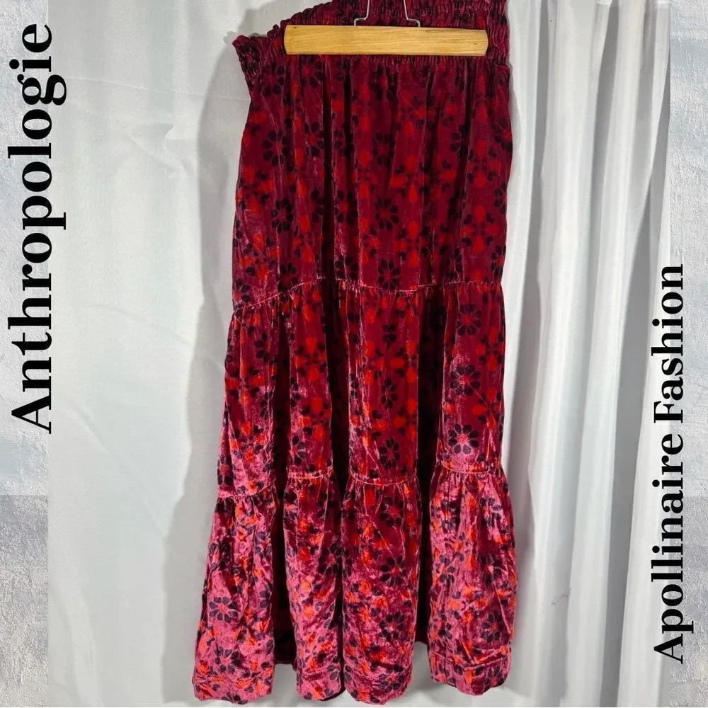 ANTHROPOLOGIE SOMERSET MAXI SKIRT IN PINK COMBO XS NWT